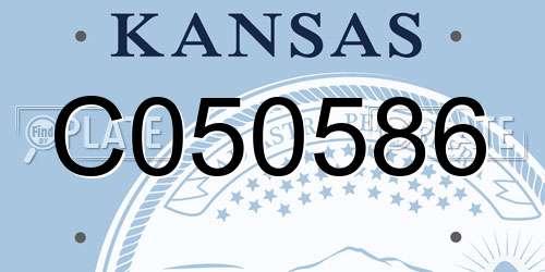 C050586 Kansas License Plate