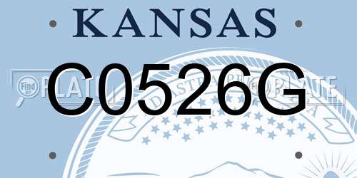 C0526G Kansas License Plate