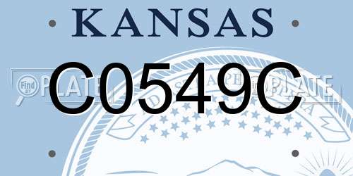 C0549C Kansas License Plate