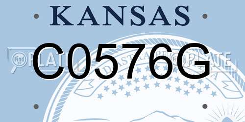 C0576G Kansas License Plate