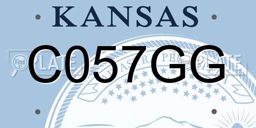 C057GG Kansas License Plate