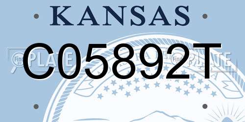 C05892T Kansas License Plate
