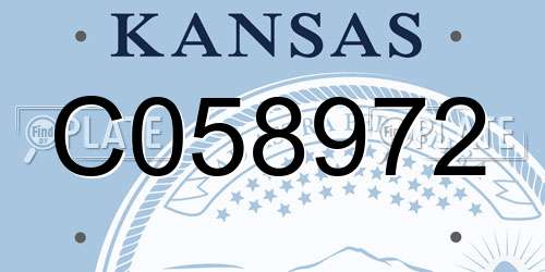 C058972 Kansas License Plate