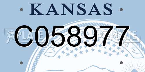 C058977 Kansas License Plate
