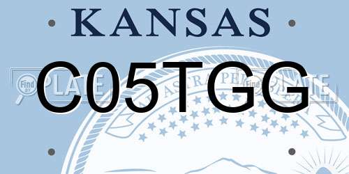 C05TGG Kansas License Plate