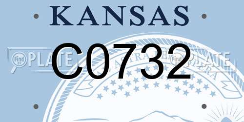 C0732 Kansas License Plate
