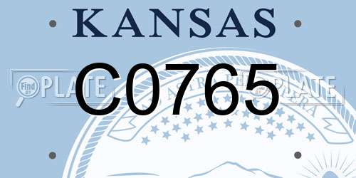 C0765 Kansas License Plate