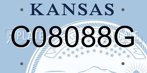 C08088G Kansas License Plate