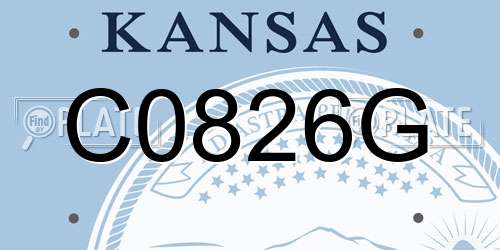 C0826G Kansas License Plate