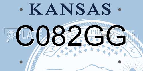 C082GG Kansas License Plate