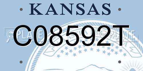 C08592T Kansas License Plate