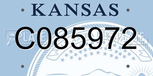 C085972 Kansas License Plate