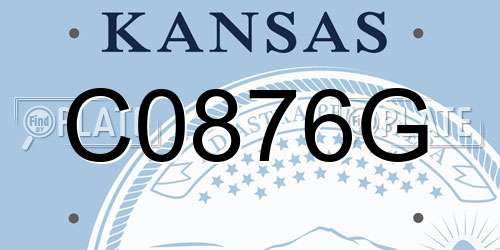 C0876G Kansas License Plate