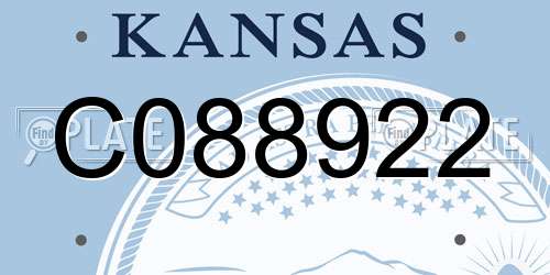C088922 Kansas License Plate