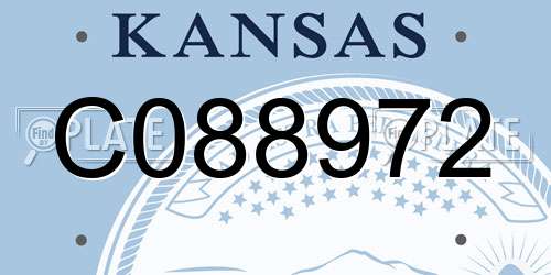 C088972 Kansas License Plate