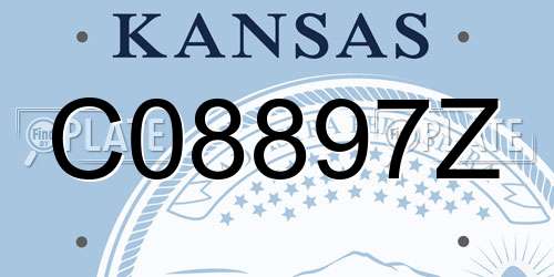 C08897Z Kansas License Plate