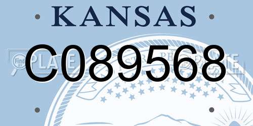 C089568 Kansas License Plate