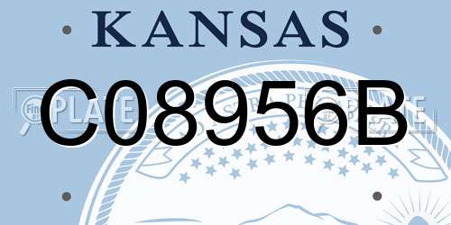 C08956B Kansas License Plate