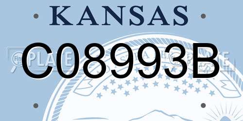 C08993B Kansas License Plate
