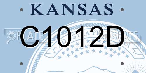 C1012D Kansas License Plate