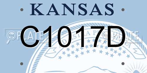 C1017D Kansas License Plate