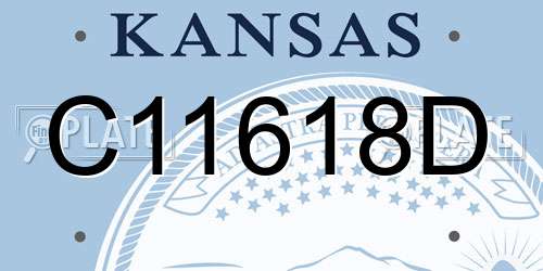 C11618D Kansas License Plate