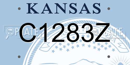 C1283Z Kansas License Plate