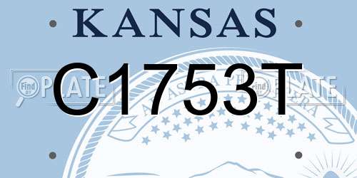 C1753T Kansas License Plate