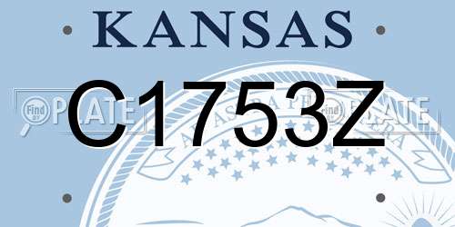 C1753Z Kansas License Plate