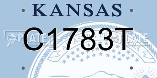 C1783T Kansas License Plate