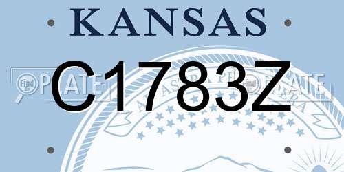 C1783Z Kansas License Plate