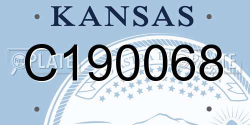 C190068 Kansas License Plate