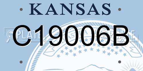 C19006B Kansas License Plate