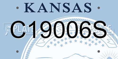 C19006S Kansas License Plate