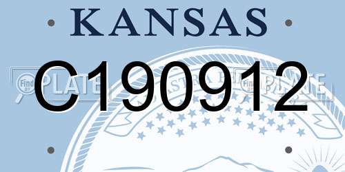 C190912 Kansas License Plate