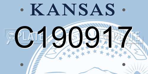 C190917 Kansas License Plate