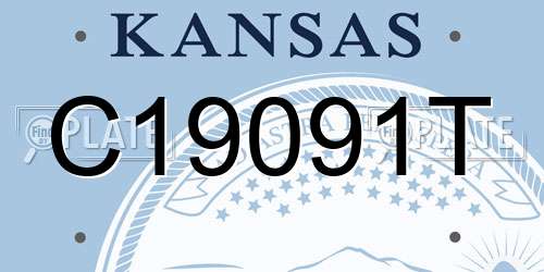 C19091T Kansas License Plate