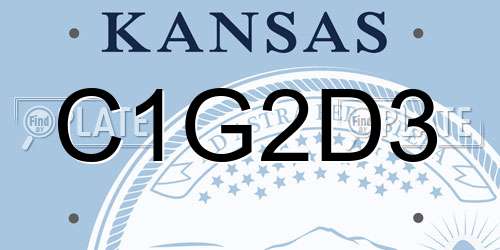 C1G2D3 Kansas License Plate