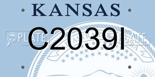 C2039I Kansas License Plate