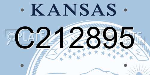C212895 Kansas License Plate