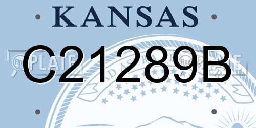C21289B Kansas License Plate