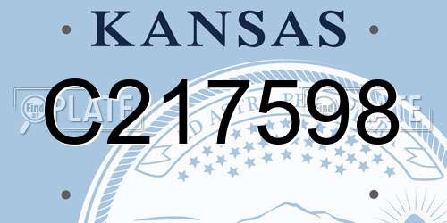 C217598 Kansas License Plate