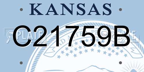 C21759B Kansas License Plate