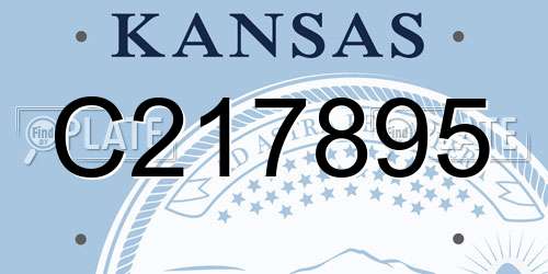C217895 Kansas License Plate