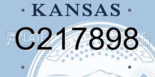C217898 Kansas License Plate