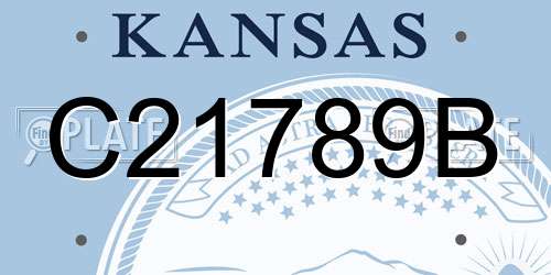 C21789B Kansas License Plate
