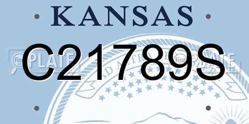 C21789S Kansas License Plate
