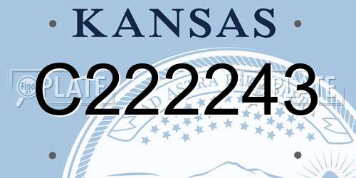C222243 Kansas License Plate