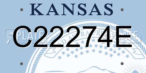 C22274E Kansas License Plate