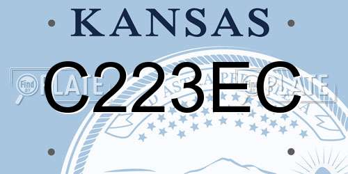 C223EC Kansas License Plate